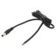 Kabel 2x0,5mm2 DC 5,5/2,5 zástrčka přímý černá 1m -20÷80°C
