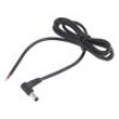 Kabel 2x0,5mm2 DC 5,5/2,1 zástrčka úhlový černá 1m -20÷80°C