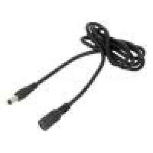 Kabel 2x0,5mm2 DC 5,5/2,1 zástrčka,DC 5,5/2,1 zásuvka přímý
