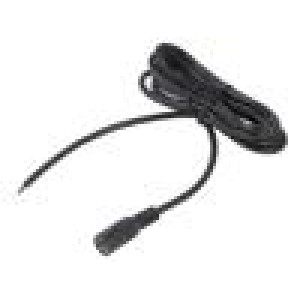 Kabel 2x0,5mm2 DC 5,5/2,5 zásuvka přímý černá 1,5m -20÷80°C