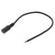 Kabel 2x0,5mm2 DC 5,5/2,5 zásuvka přímý černá 0,25m -20÷80°C