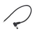Kabel 2x0,5mm2 DC 5,5/2,5 zástrčka úhlový černá 0,25m