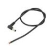 Kabel 2x0,5mm2 DC 5,5/2,5 zástrčka úhlový černá 0,5m
