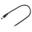 Kabel 2x0,5mm2 DC 5,5/2,5 zástrčka přímý černá 0,25m