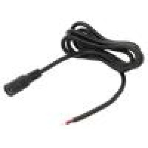 Kabel 2x0,5mm2 DC 5,5/2,5 zásuvka přímý černá 1m -20÷80°C