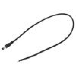 Kabel 2x0,5mm2 DC 5,5/2,1 zástrčka přímý černá 0,5m -20÷80°C