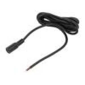 Kabel 2x0,5mm2 DC 5,5/2,1 zásuvka přímý černá 1,5m -20÷80°C