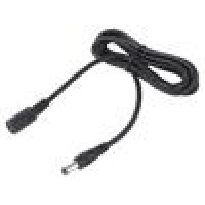 Kabel 2x0,5mm2 DC 5,5/2,5 zástrčka,DC 5,5/2,5 zásuvka přímý