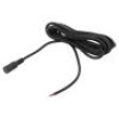 Kabel 2x0,5mm2 DC 5,5/2,1 zásuvka přímý černá 3m -20÷80°C
