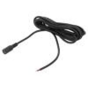 Kabel 2x0,5mm2 DC 5,5/2,1 zásuvka přímý černá 3m -20÷80°C