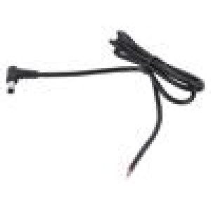 Kabel 2x0,5mm2 DC 5,5/2,1 zástrčka úhlový černá 1,5m