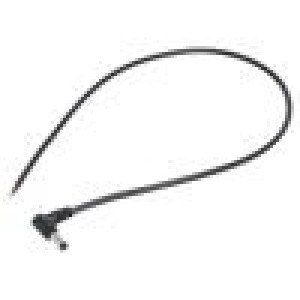 Kabel 2x0,5mm2 DC 5,5/2,1 zástrčka úhlový černá 0,5m