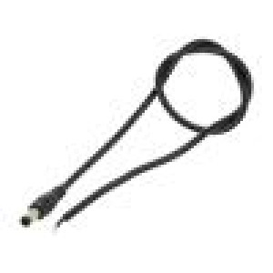 Kabel 2x0,5mm2 DC 5,5/2,5 zástrčka přímý černá 0,5m -20÷80°C