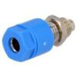 Zásuvka banánek 4mm 36A 30VAC 60VDC Otv: Ø6mm modrá niklovaný