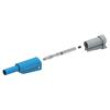 Zástrčka banánek 4mm 36A 1kVAC modrá izolované 58,9mm 2,5mm2