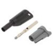 Zástrčka banánek 4mm 36A 1kVAC černá izolované 58,9mm 2,5mm2