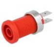 Zásuvka banánek 4mm 25A 1kV červená niklovaný izolované