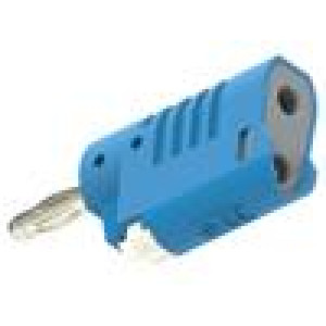 Zástrčka banánek 4mm 36A 30VAC 60VDC modrá neizolované