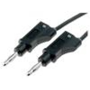 PJP2119-100N Měřicí šňůra 70VDC 33VAC 20A banánek 4 mm,z obou stran černá