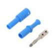 Zástrčka banánek 4mm 36A 1kVAC modrá izolované 63mm 8mΩ