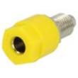 Zásuvka banánek 4mm 36A 30VAC 60VDC Otv: Ø6mm žlutá niklovaný
