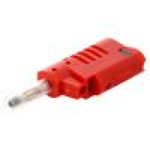 Zástrčka banánek 4mm 36A 30VAC 60VDC červená izolované