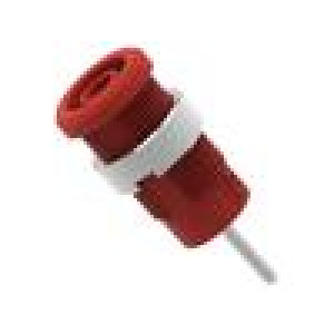 Zásuvka banánek 4mm 36A 1kV červená niklovaný izolované