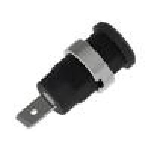 Zásuvka banánek 4mm 36A 1kV černá niklovaný izolované