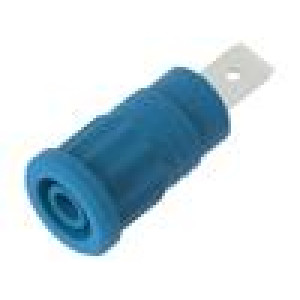 Zásuvka banánek 4mm 36A 1kV modrá niklovaný izolované