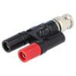 Adaptér 3A 30VAC 60VDC banánek 4mm zásuvka x2,BNC vidlice