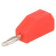 Zástrčka banánek 2mm 10A 33VAC 70VDC červená -20÷80°C 0,5mm2