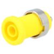 Zásuvka banánek 4mm 25A 1kV žlutá niklovaný izolované
