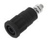 Zásuvka banánek 4mm 36A 1kV černá niklovaný izolované