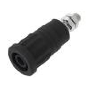 Zásuvka banánek 4mm 36A 1kV černá niklovaný izolované