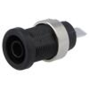 Zásuvka banánek 4mm 36A 1kV černá niklovaný izolované