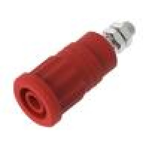 Zásuvka banánek 4mm 36A 1kV červená niklovaný izolované