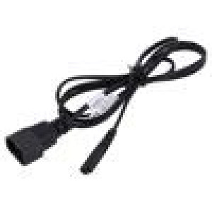 Kabel 2x0,5mm2 IEC C14 vidlice,IEC C7 zásuvka PVC 1,5m černá