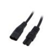 Kabel 2x0,5mm2 IEC C7 zásuvka,IEC C8 vidlice PVC 1,5m černá