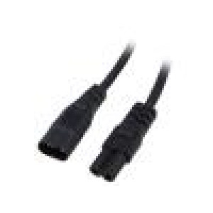 Kabel 2x0,5mm2 IEC C7 zásuvka,IEC C8 vidlice PVC 1,5m černá