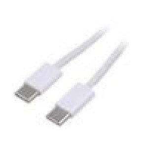 Kabel USB 2.0 USB C vidlice,z obou stran niklovaný 0,5m bílá