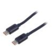 Kabel USB 2.0 USB C vidlice,z obou stran 2m černá textilní