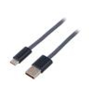 Kabel USB 2.0 USB A vidlice,USB C vidlice 1m tmavě šedá 100W