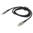 Kabel USB C vidlice,z obou stran 1m černá textilní 100W