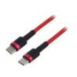 Kabel USB C vidlice,z obou stran 2m červená textilní 60W