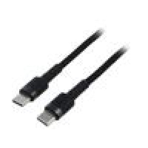 Kabel USB C vidlice,z obou stran 2m černá textilní 60W
