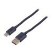 Kabel USB 2.0 USB A vidlice,USB C vidlice 2m černá textilní