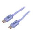 Kabel USB 2.0 USB C vidlice,z obou stran 1,2m fialová 100W