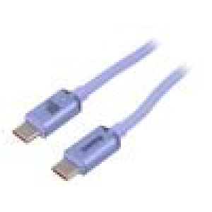 Kabel USB 2.0 USB C vidlice,z obou stran 1,2m fialová 100W