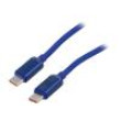 Kabel USB 2.0 USB C vidlice,z obou stran 1,2m modrá textilní
