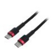Kabel USB C vidlice,z obou stran 1m černá textilní 60W